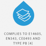 Complies to E14605, EN343, CE0493 and type PB [4]